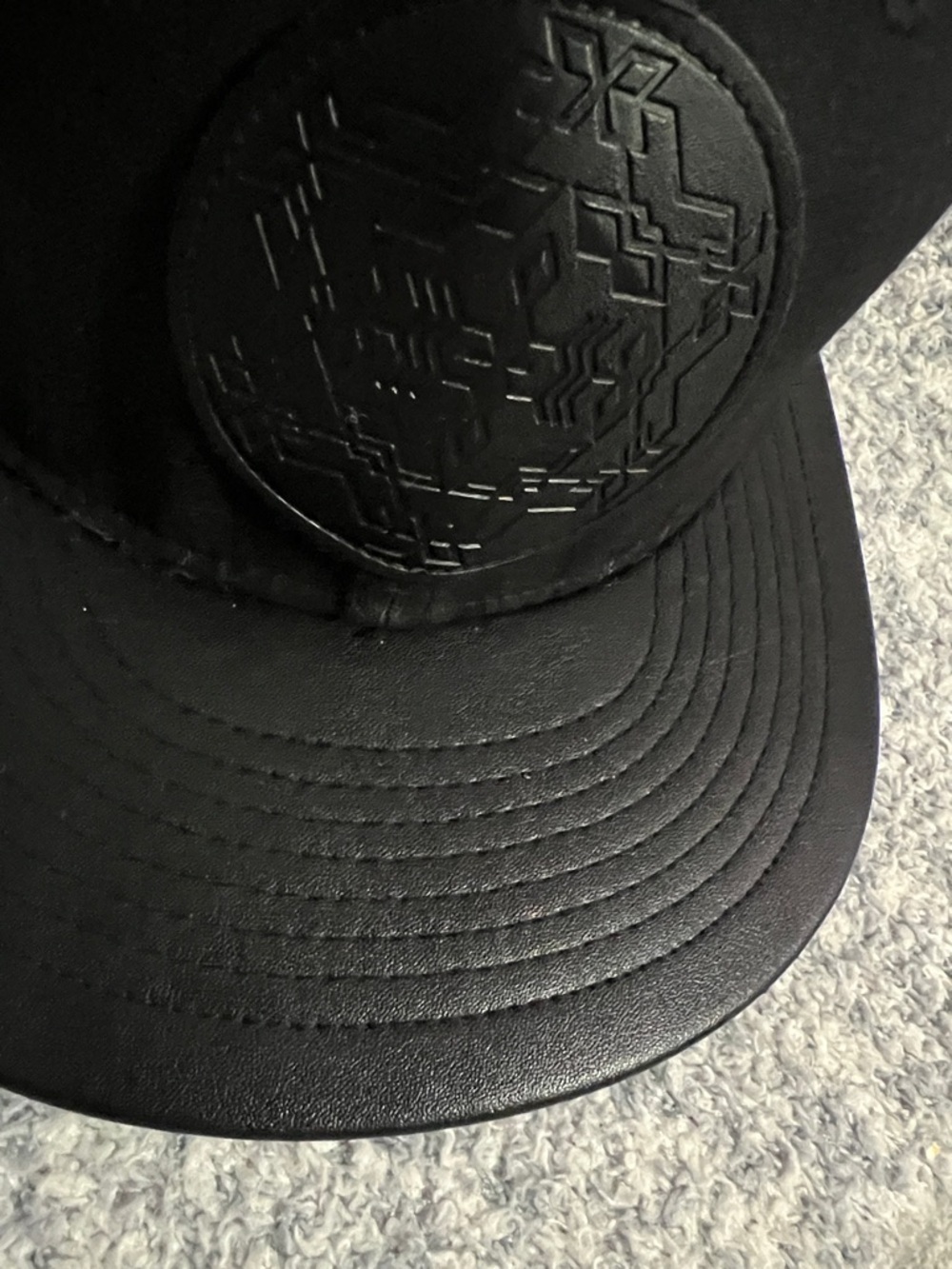 Normandie Movement All-Black Hat with leather Circle Patch 58cm L Edition 1-100 - Picture 3 of 10